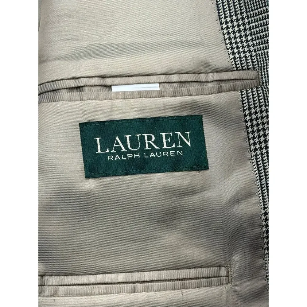 Lauren Ralph Lauren Mens 38R Gray Glen Plaid Blazer Sport Coat Prince Wales